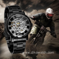 WINNER New Arrival Automatic Double Hollow Movement Folding Buckle Stainless Steel Luxury Men Watch